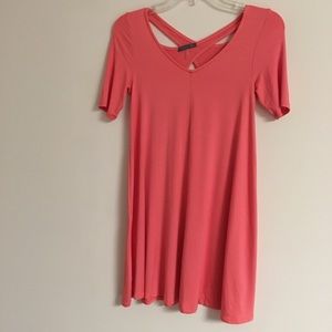 Soprano Stretchy Solid Coral Dress